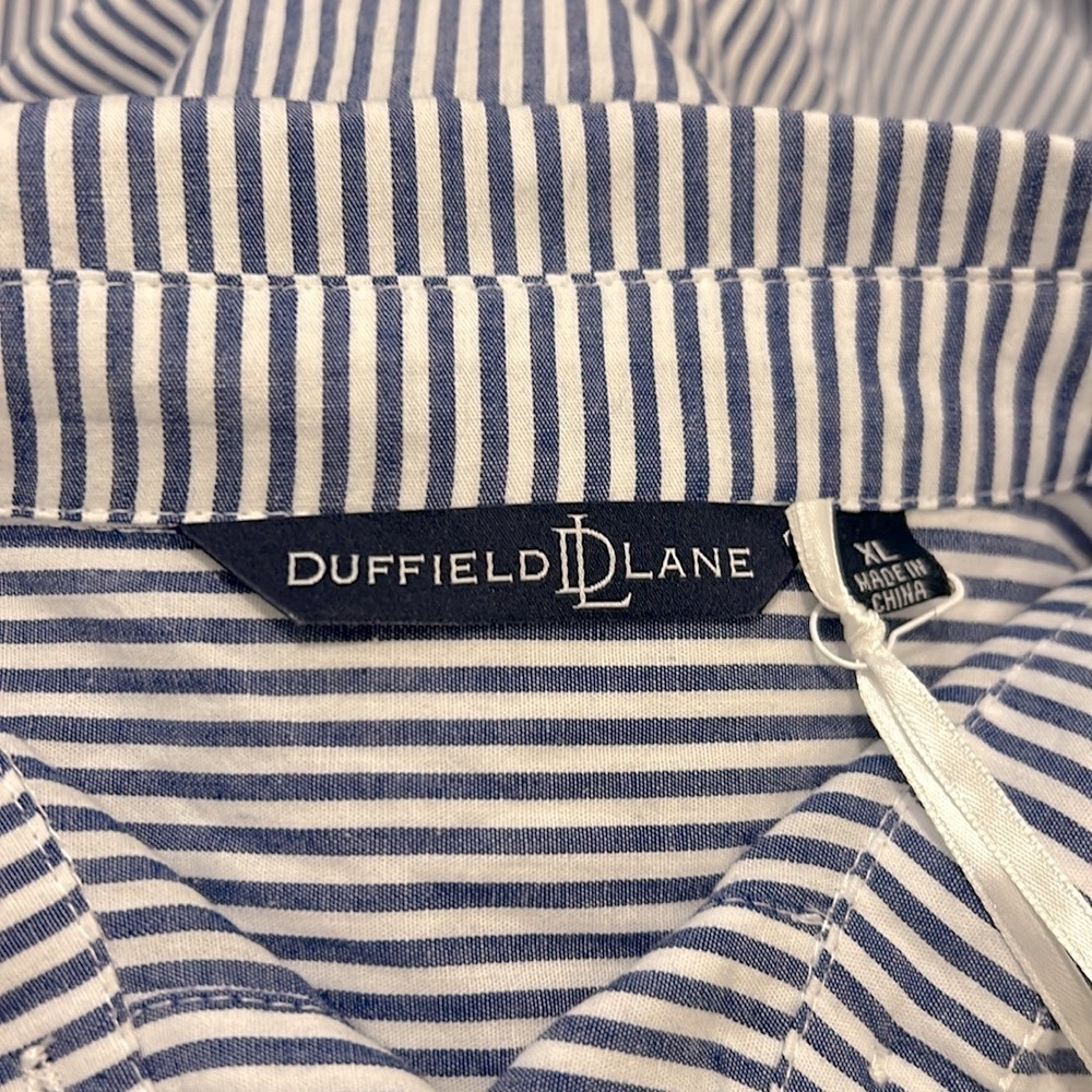 Duffield Lane Iris Dress In Navy and White Classic Stripe NWT Size XL - Picture 6 of 9